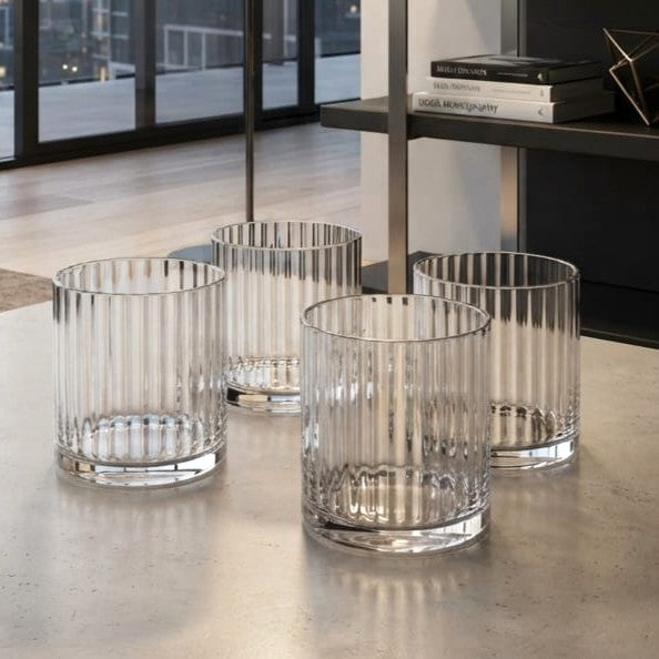 Lined Glass Set of 4