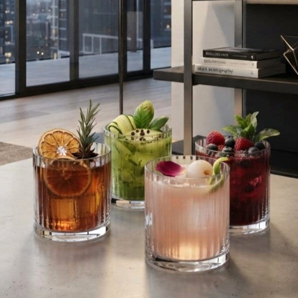Lined Glass Set of 4