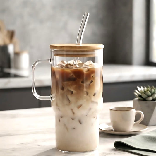 600ml Glass Tumbler with Lid