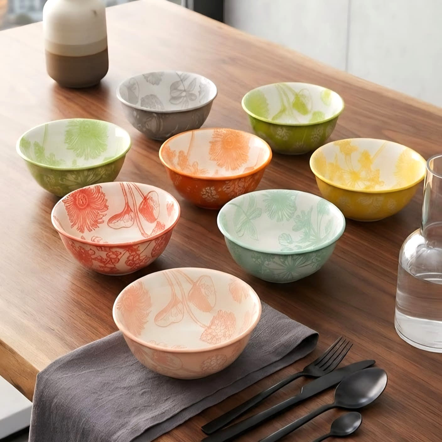Porcelain Bowls Set of 8