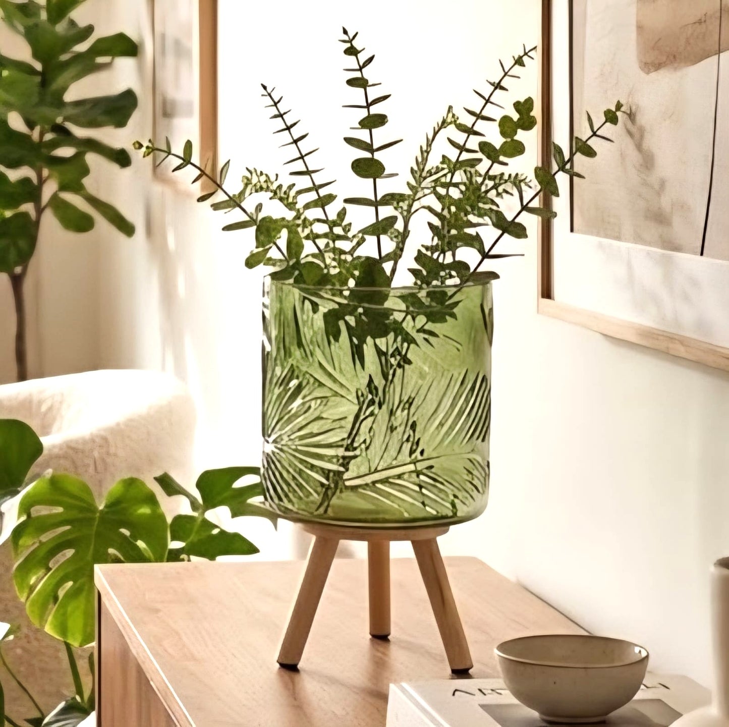 Glass Planter Green