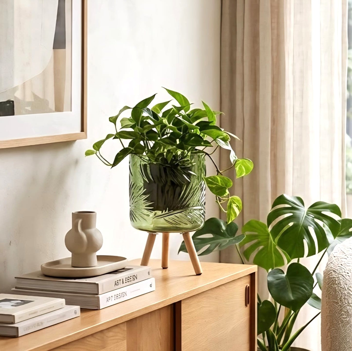 Glass Planter Green