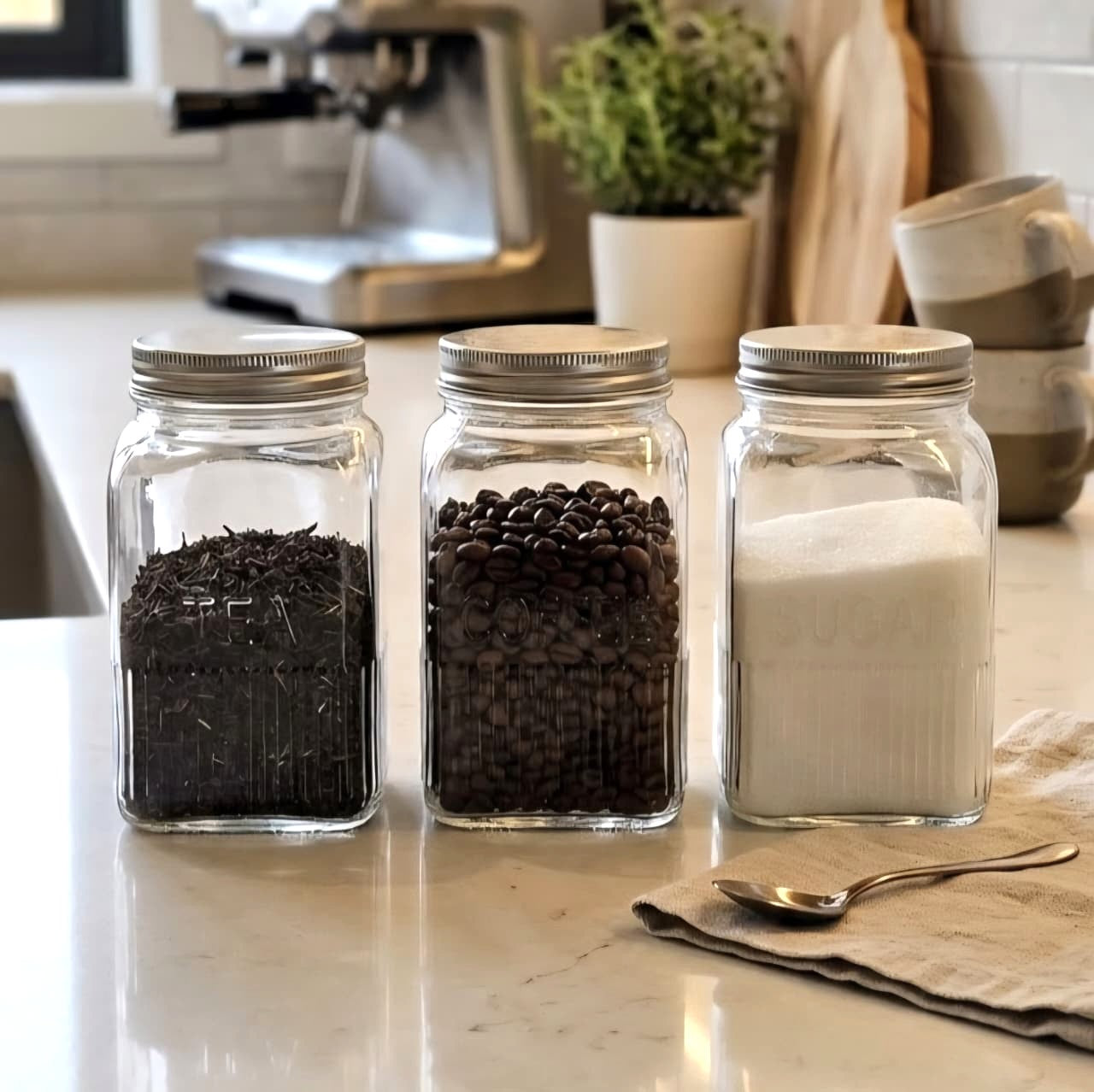 Set of 3 Glass Jars