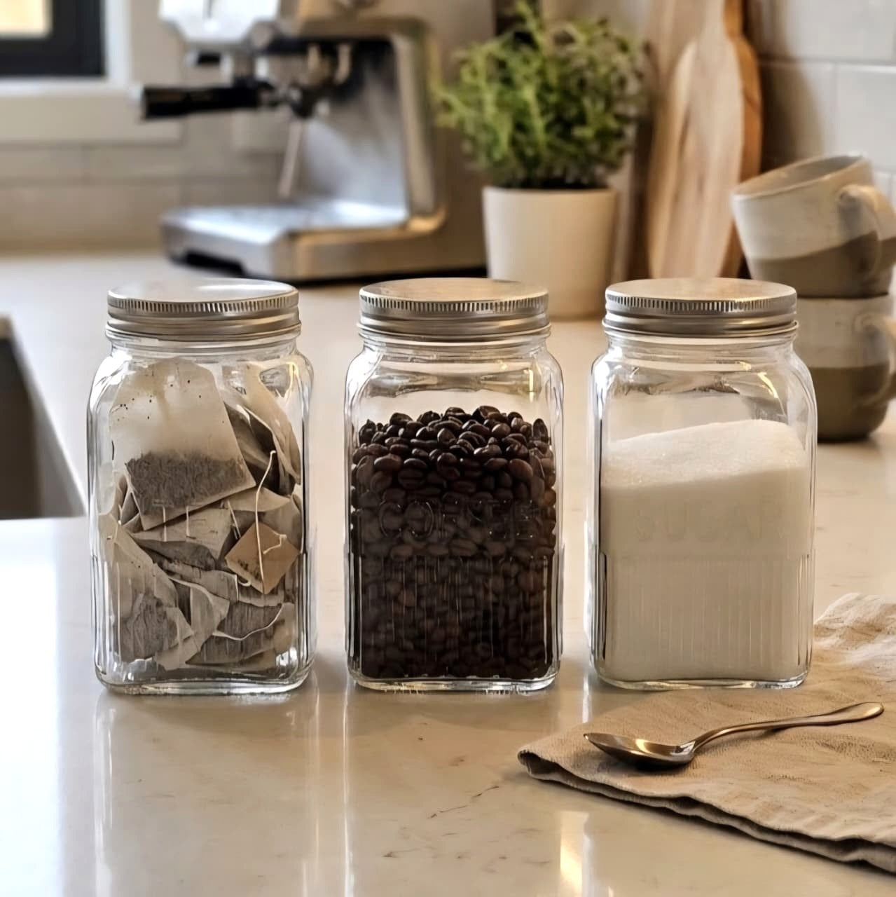 Set of 3 Glass Jars