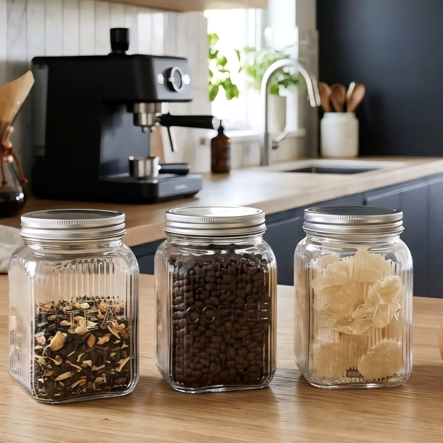Set of 3 Glass Jars