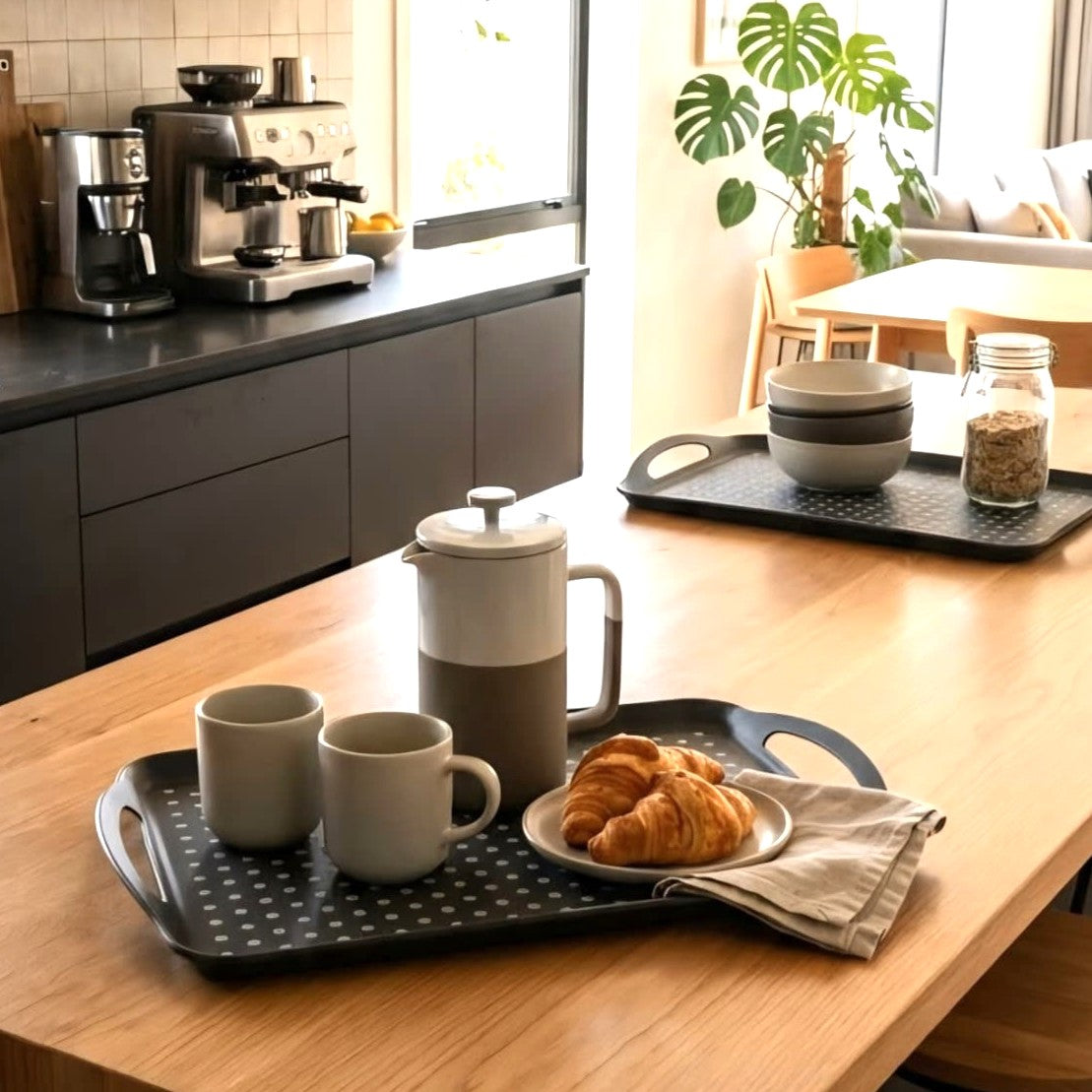 Anti-Slip Serving Tray Black