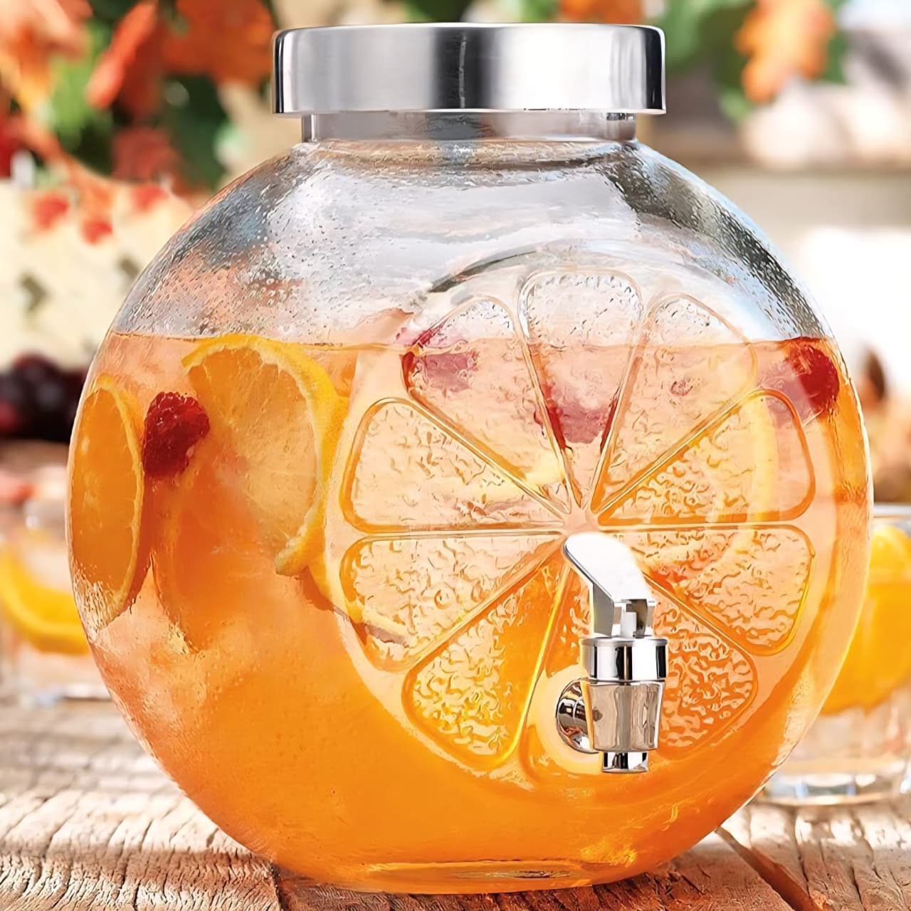 5L Orange Shaped Glass Dispenser
