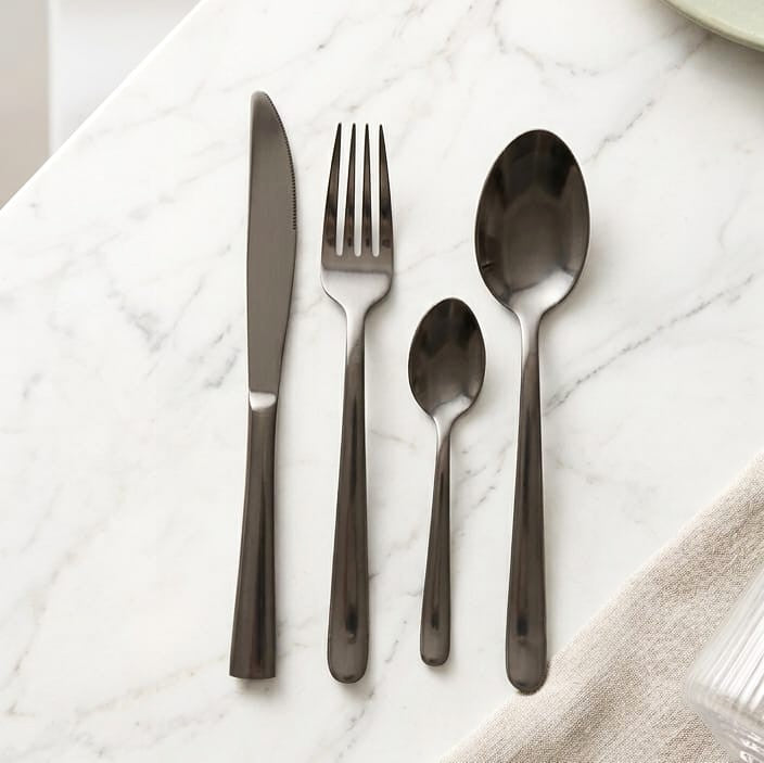 24-Pc Cutlery Set Black