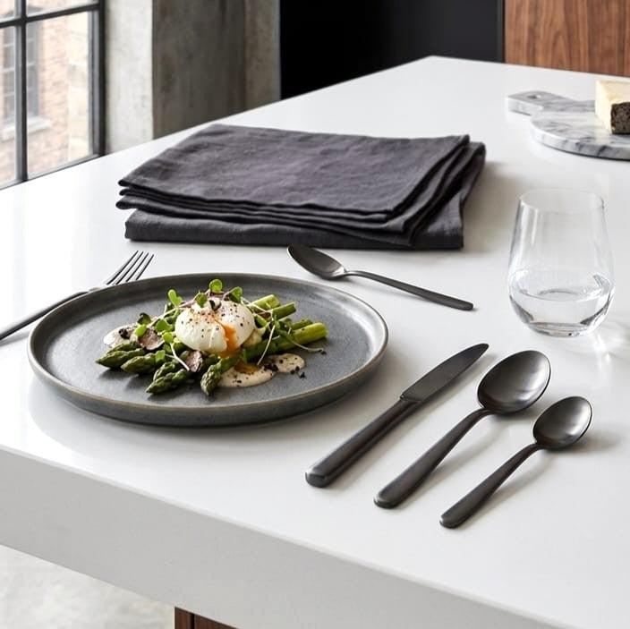24-Pc Cutlery Set Black