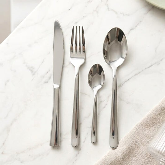 24-Pc Cutlery Set Silver