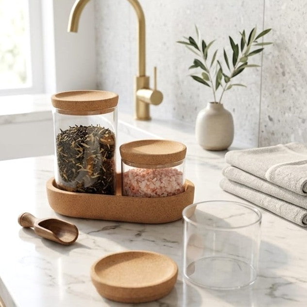 Set of 3 Jars with Platter