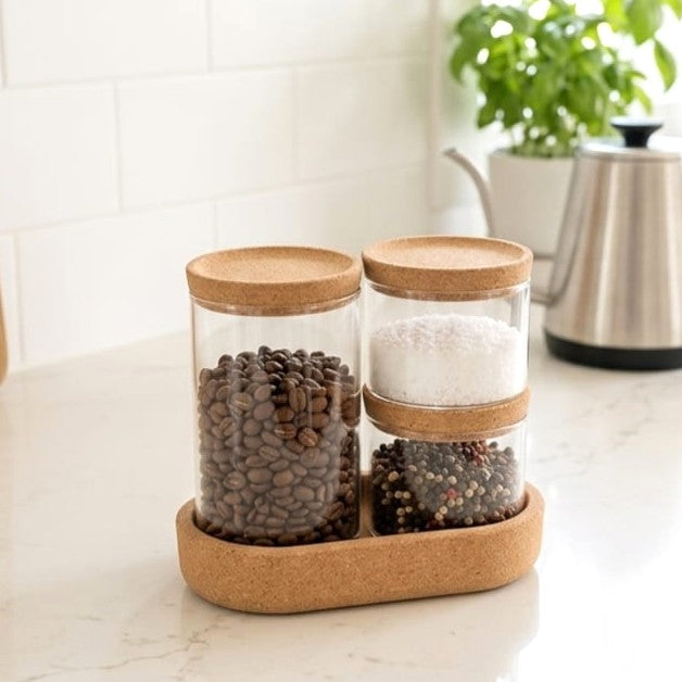 Set of 3 Jars with Platter