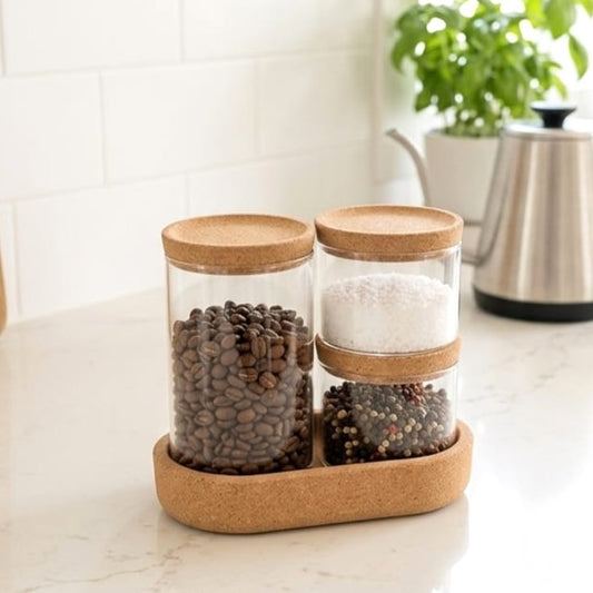 Set of 3 Jars with Platter
