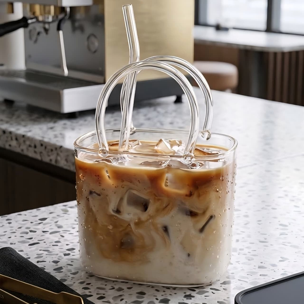 750ml Purse Glass with Straw