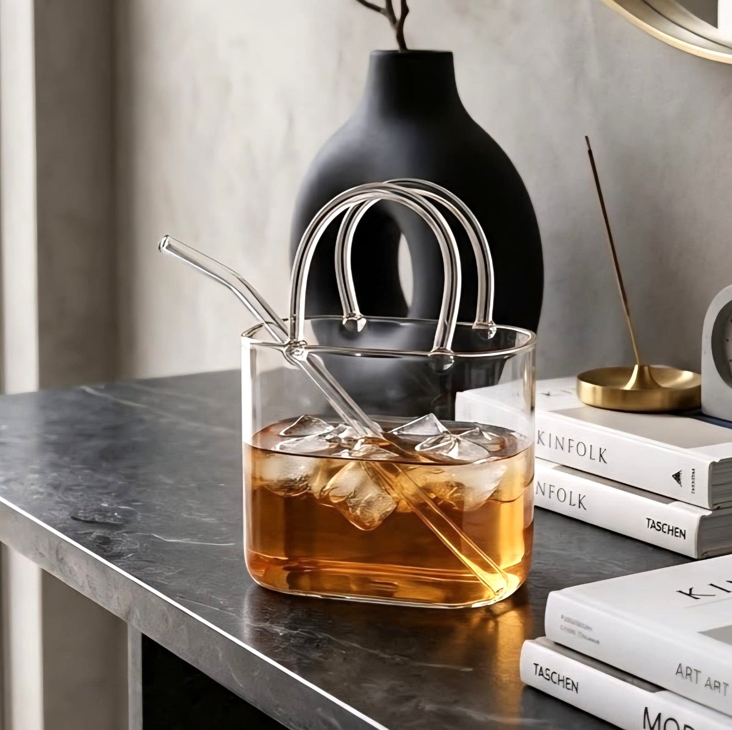 750ml Purse Glass with Straw