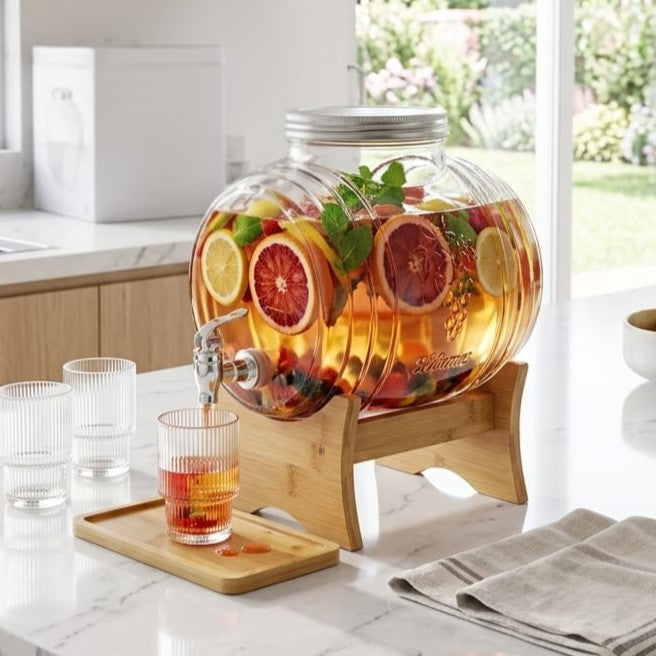Glass Barrel Dispenser with Stand