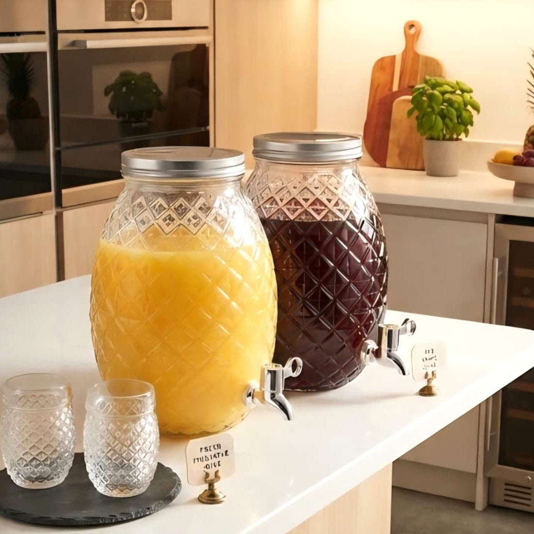 4L Pineapple Shaped Glass Dispenser
