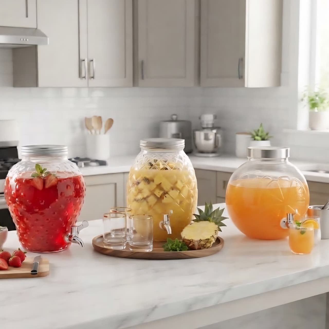 5L Orange Shaped Glass Dispenser