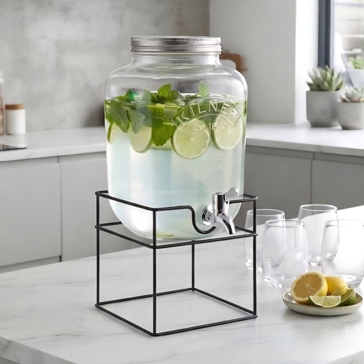 4L Glass Beverage Dispenser with Stand