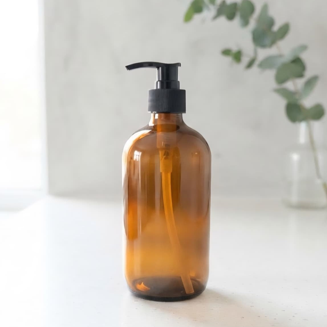 Glass Soap Dispenser Amber