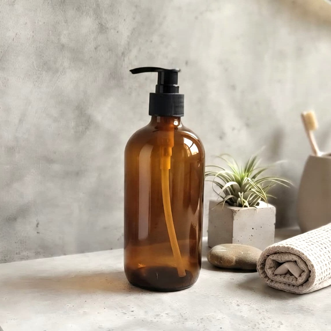 Glass Soap Dispenser Amber