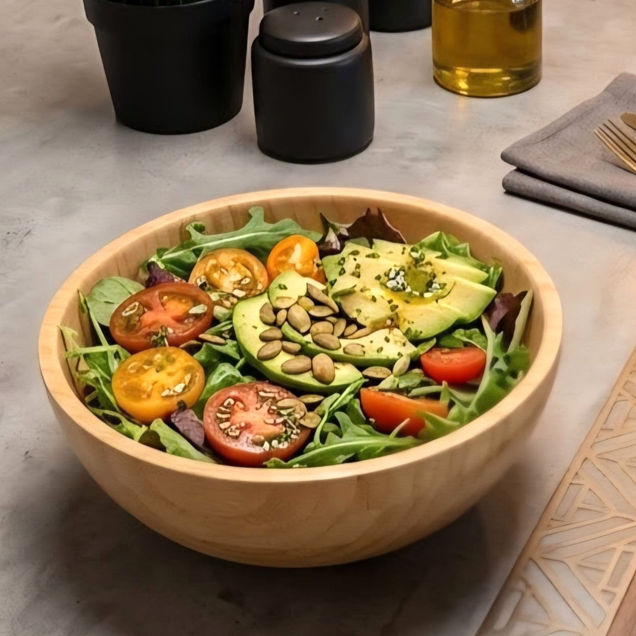 Wooden Bamboo Bowl