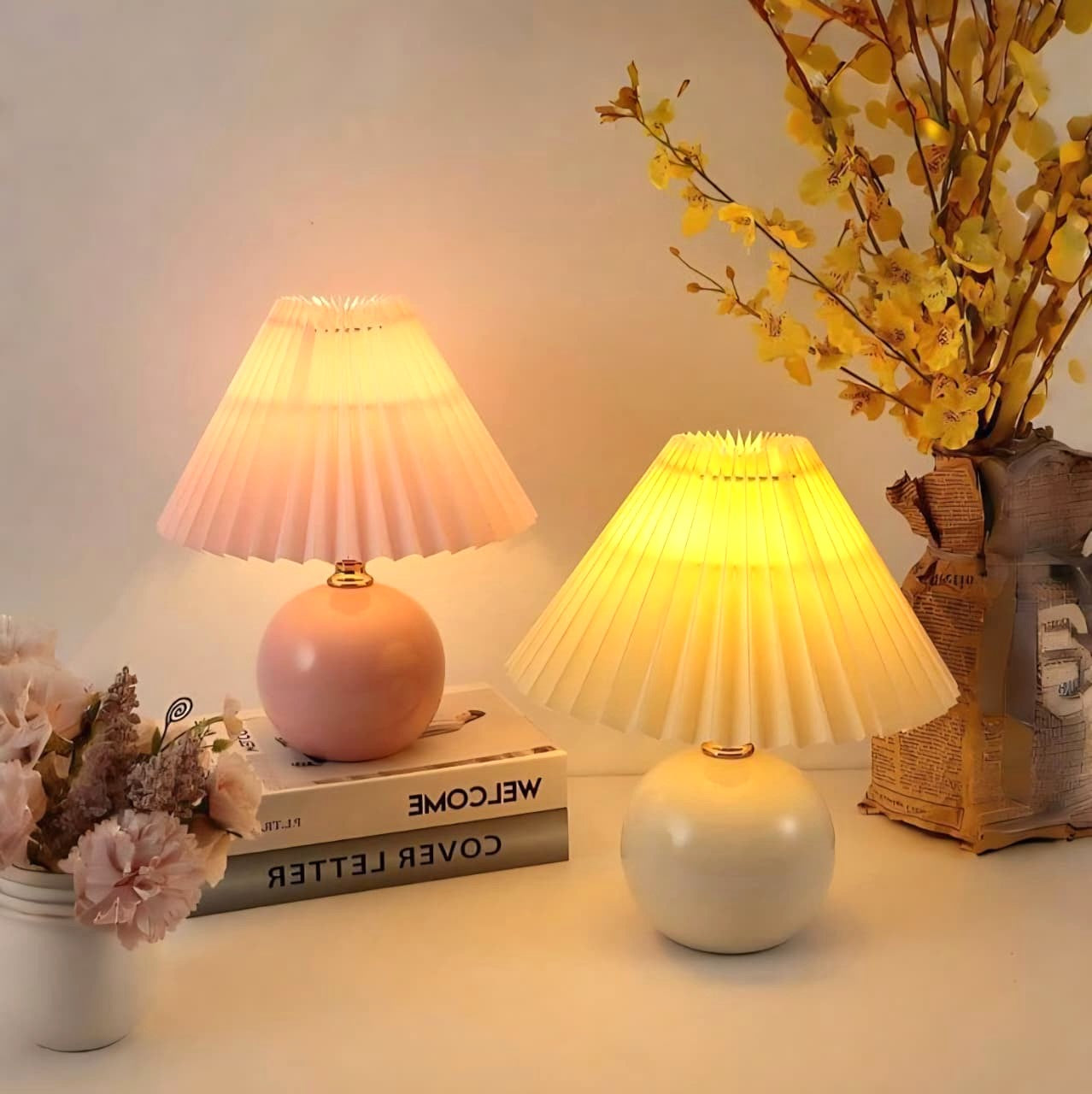 Umbrella LED Table Lamp Yellow