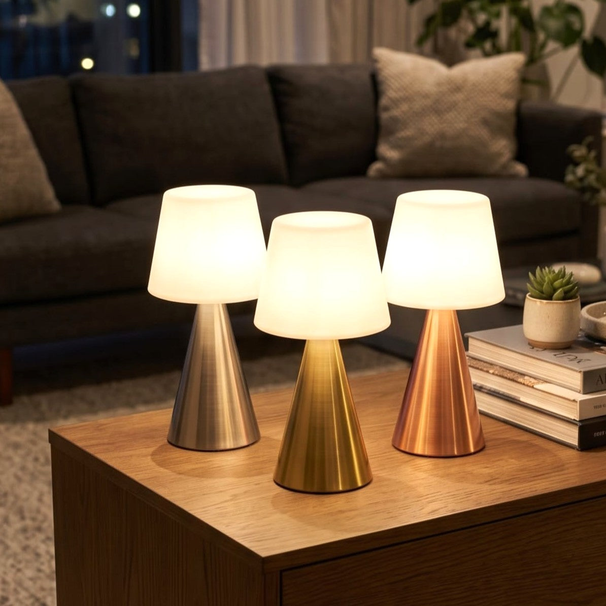 Cone LED Table Lamp Golden