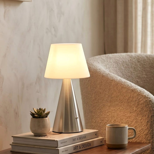 Cone LED Table Lamp Silver