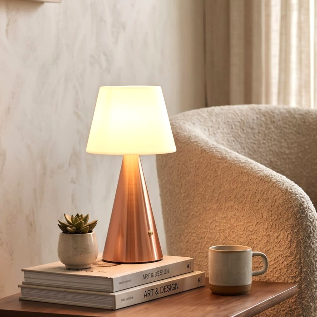 Cone LED Table Lamp Rose Gold