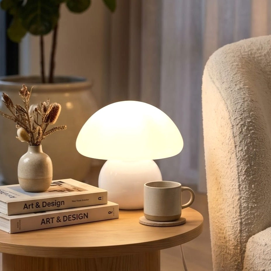 Mushroom LED Table Lamp White