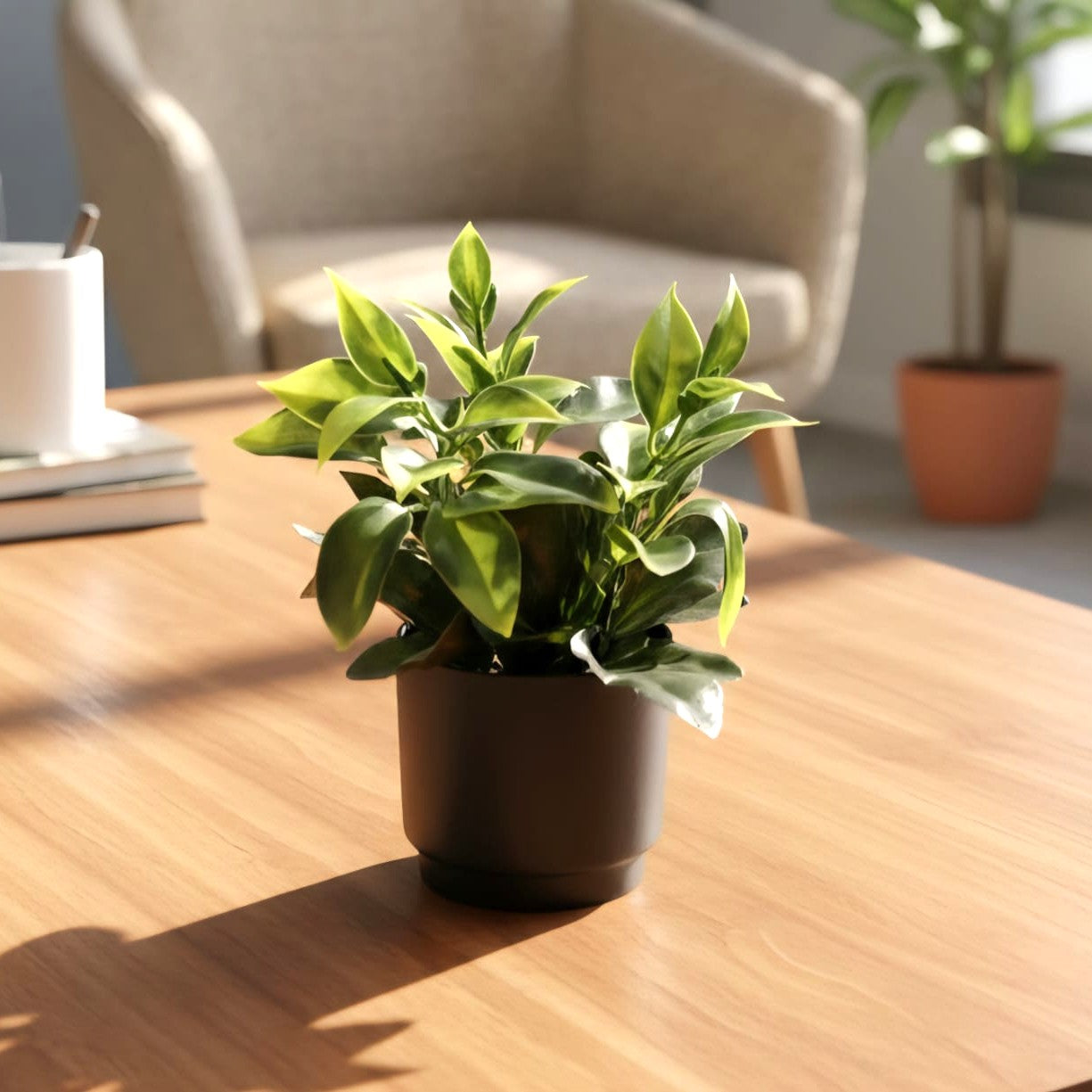 Artificial Mini Plant Pot Black