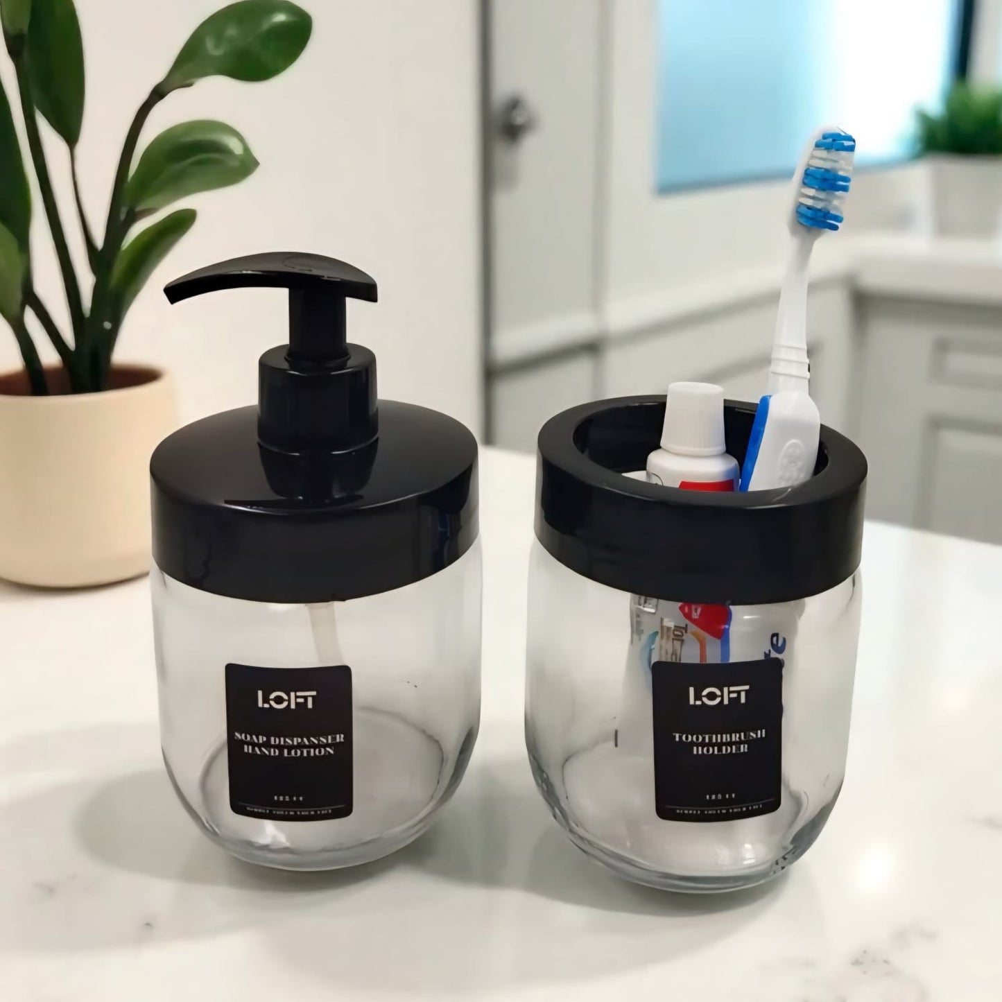 Glass Bathroom Set of 2