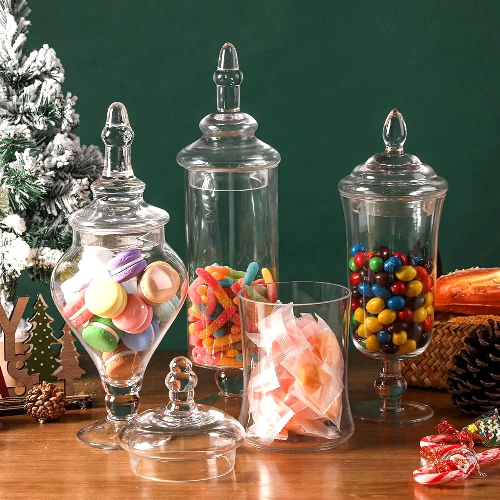Decorative Glass Jars Set of 4