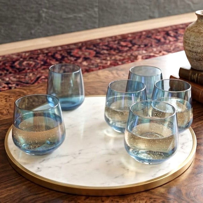 360ml Blue Glass Set of 6