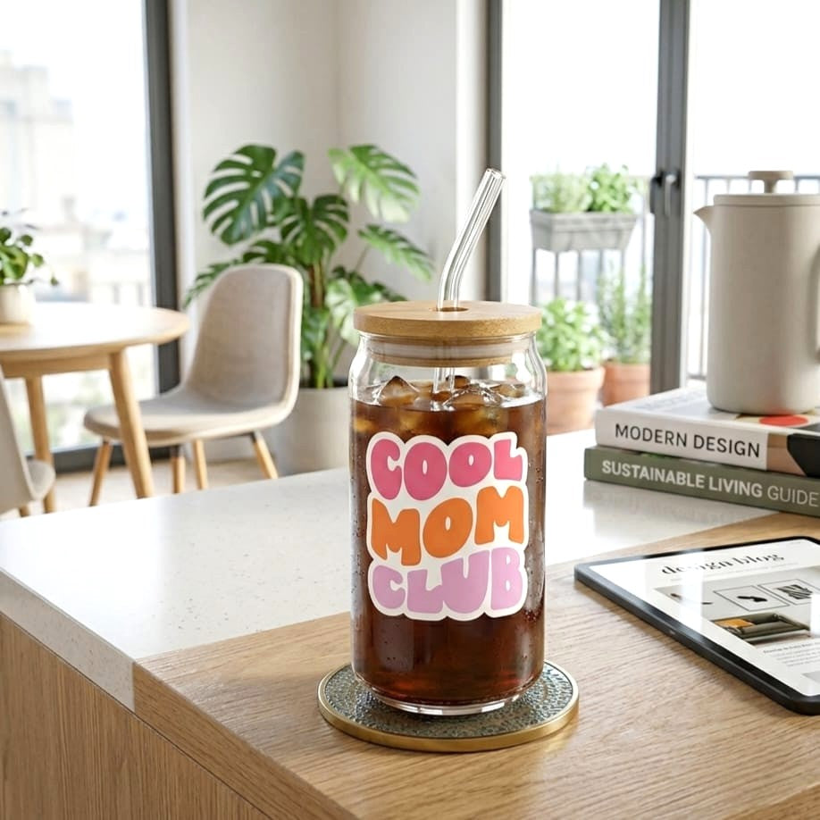 Cool Mom Club Glass with Straw 500ml