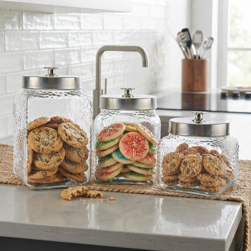 Set of 3 Glass Jars