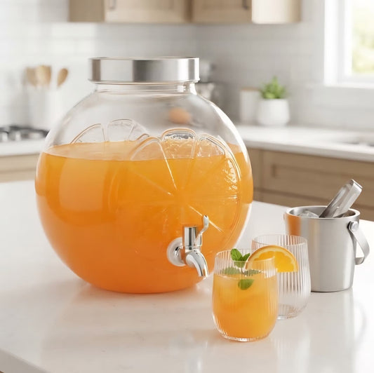 5L Orange Shaped Glass Dispenser