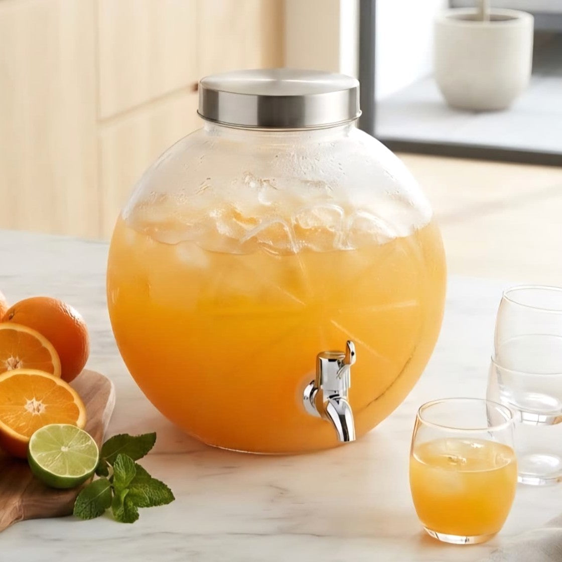 5L Orange Shaped Glass Dispenser