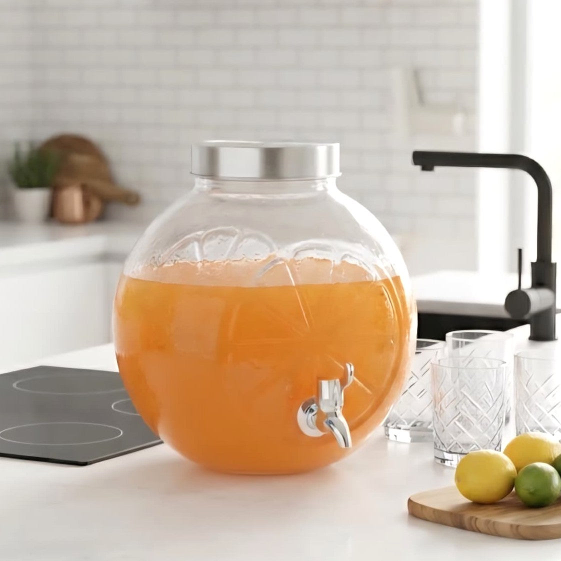 5L Orange Shaped Glass Dispenser
