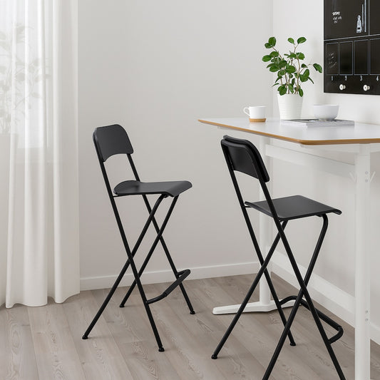 Foldable Bar Stool Black