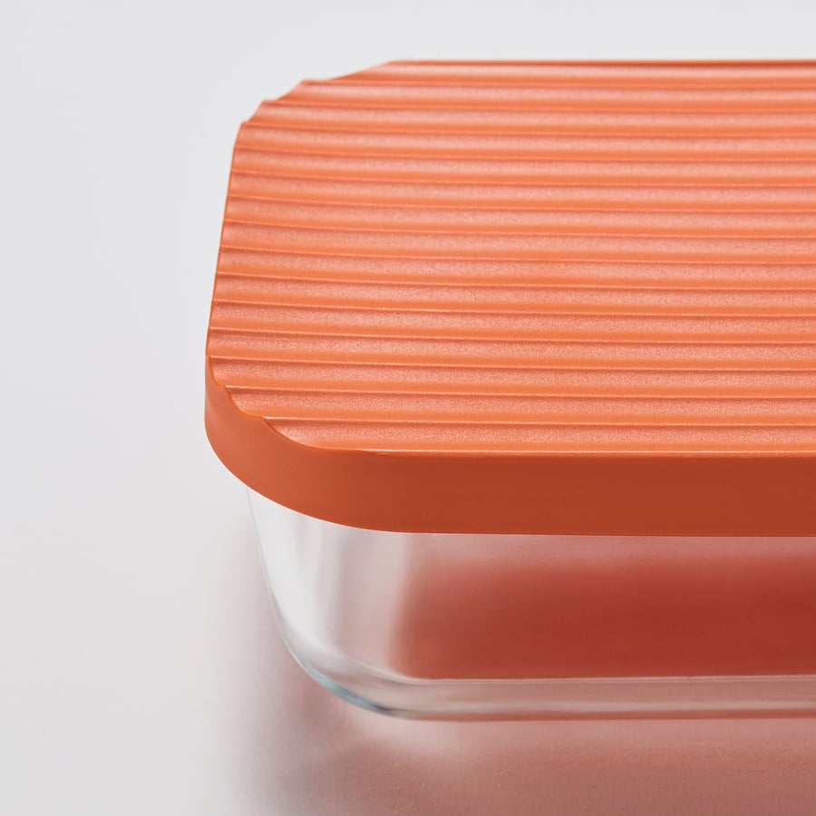 Glass Food Container with Lid Pack of 2