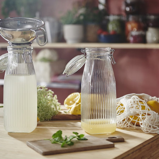 1L Lined Bottle Shaped Jar