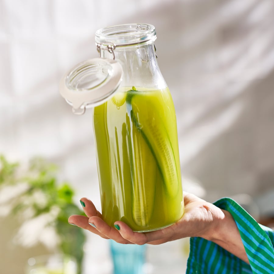 Bottle Shaped Glass Jar