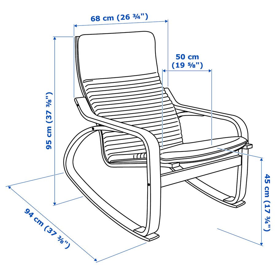 Rocking Armchair Birch Wood Veneer