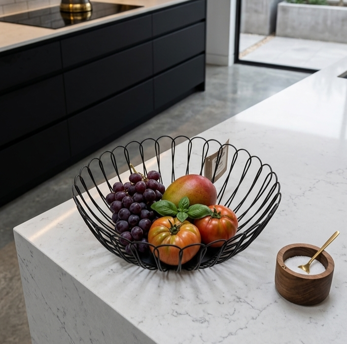 Metal Fruit Basket - Black