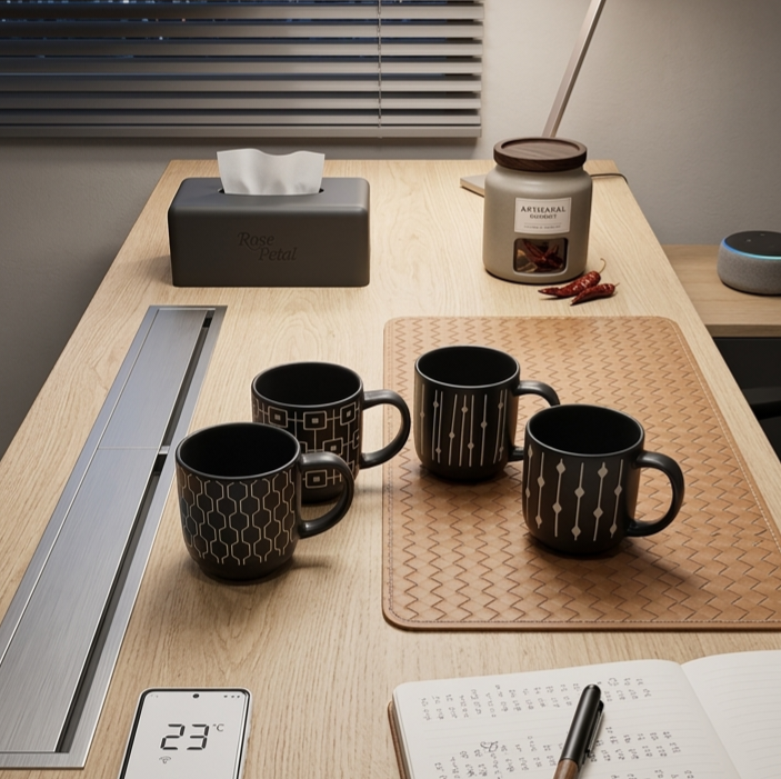 450ml Tea/Coffee Mug Black - Set of 4