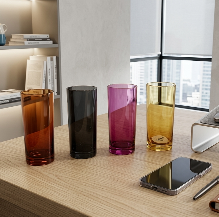 460ml Tall Multi-Color Glass Set of 4