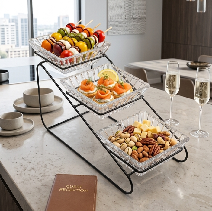 3-Tier Glass Serving Bowl