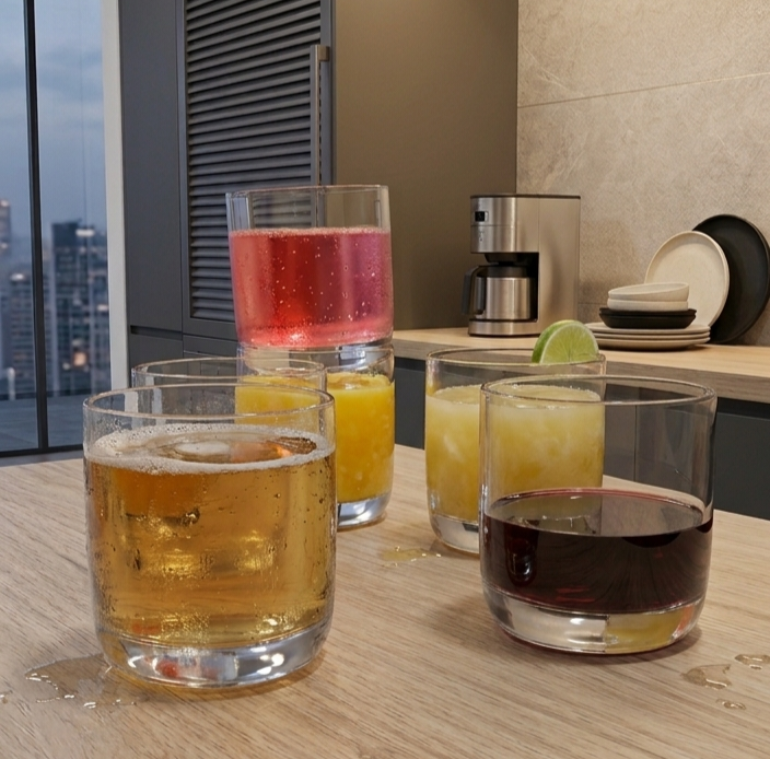 Clear Drinking Glass - Set of 6
